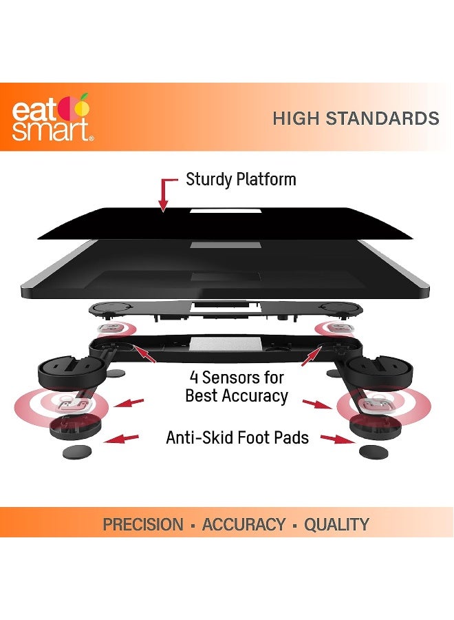 Eatsmart Precision High Capacity Scale with Extra Wide Platform, 550 Pound, Black - Image 4